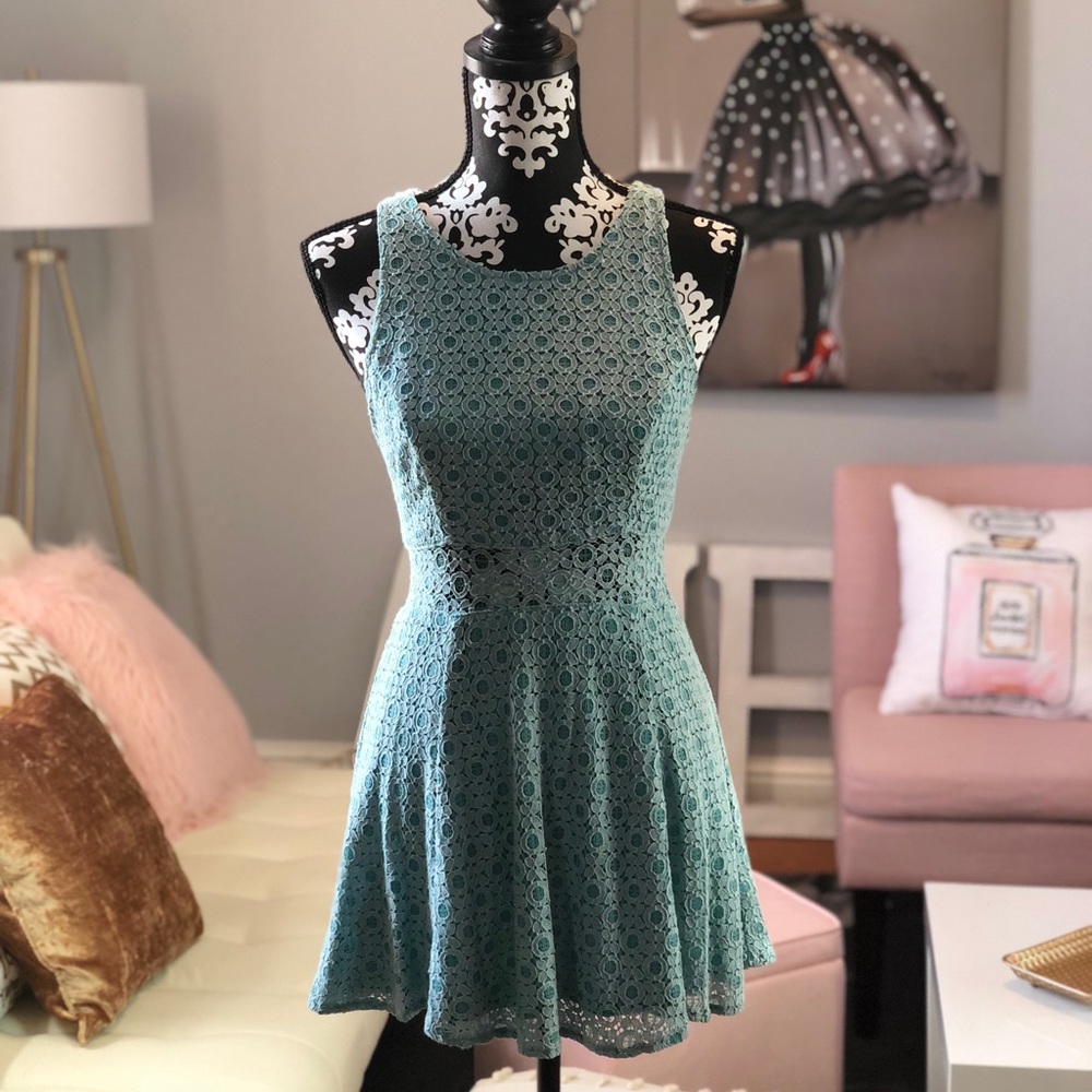Strapless Blue Dress